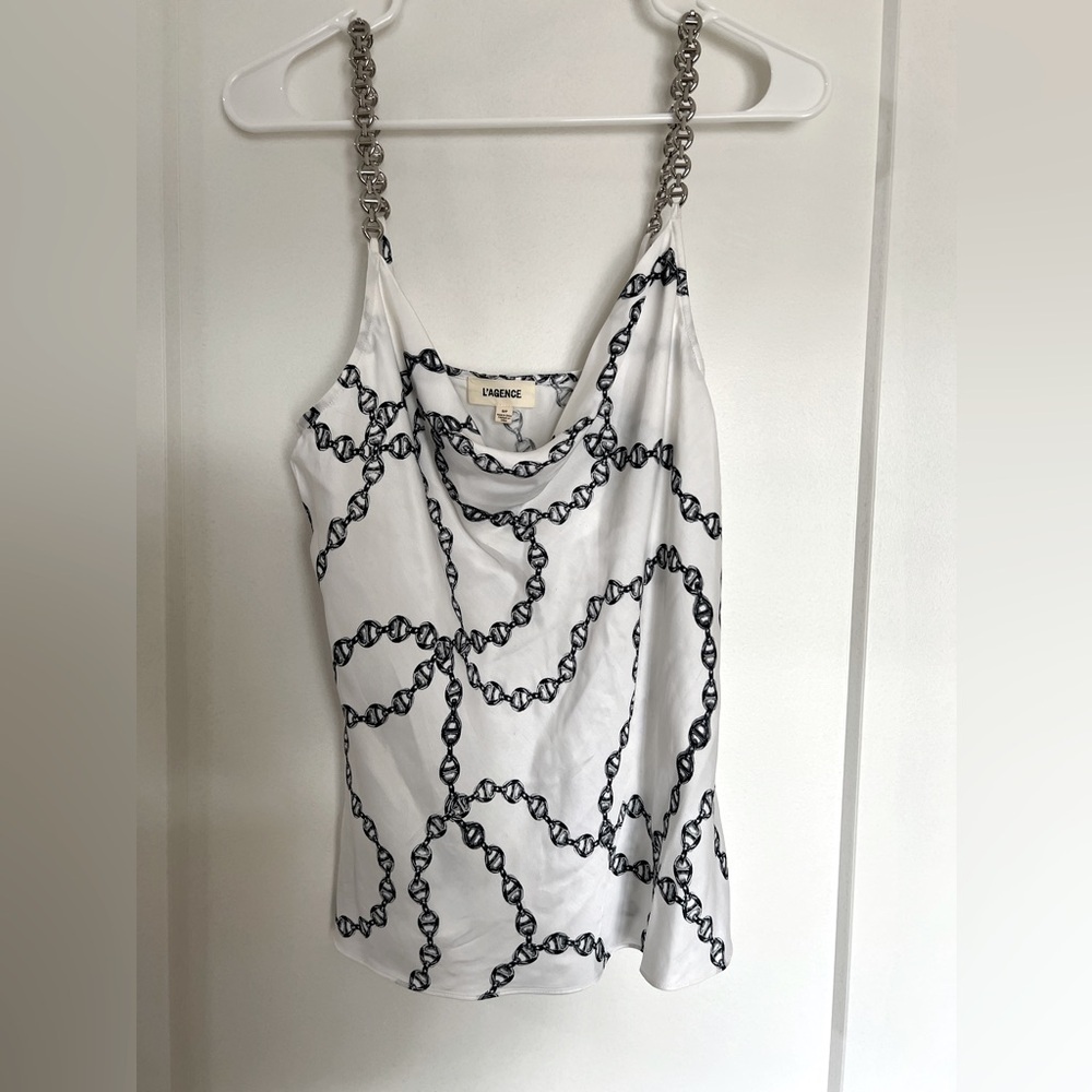 L’AGENCE Jasmina Camisole Tank In Black And White